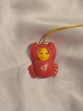 Cute Red Crab Cancer Peek A Pooh with Yellow Strap